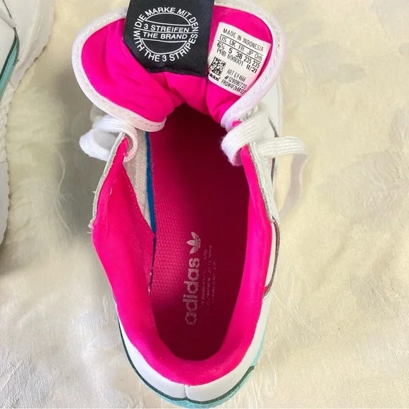 Adidas Womens Forum Bold 'White Clear Aqua Adidas / Sneakers / - Picture 8 of 9